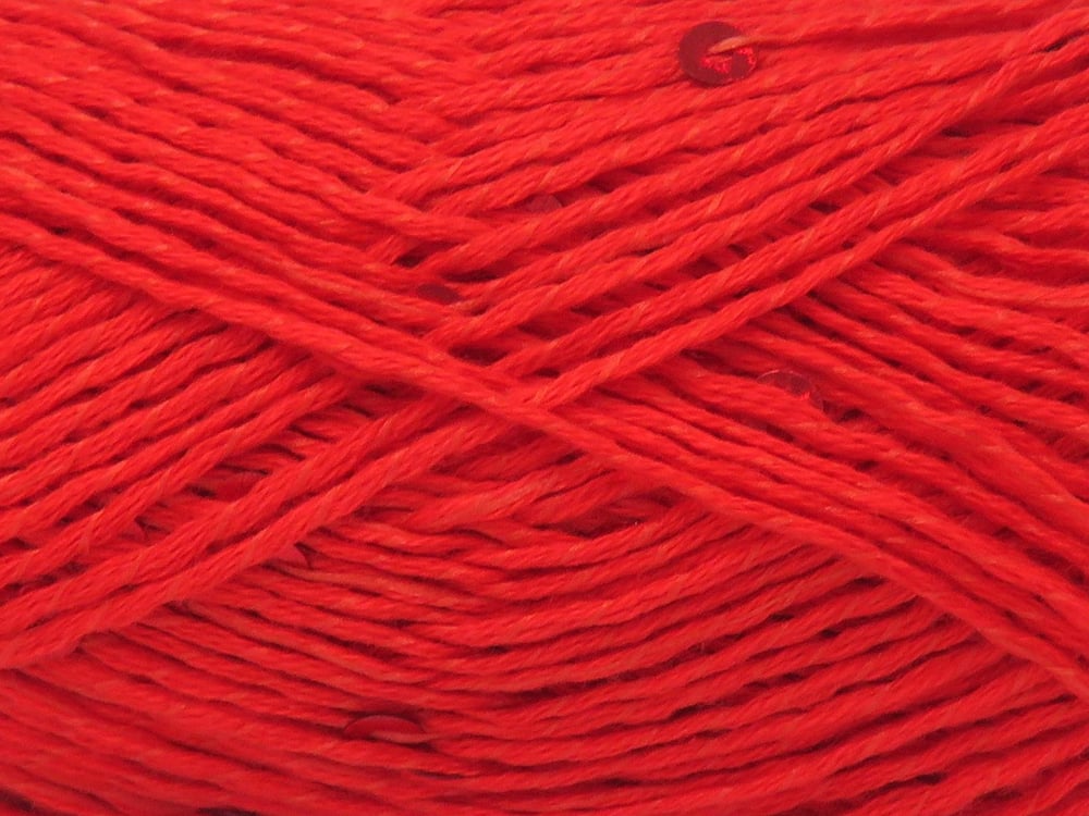 6x50gr. NATURAL COTTON LIGHT PAILLETTE Kırmızı Pamuk Metalik Simli, Yazlık İplikler, Pamuk, Boncuklu Pullu