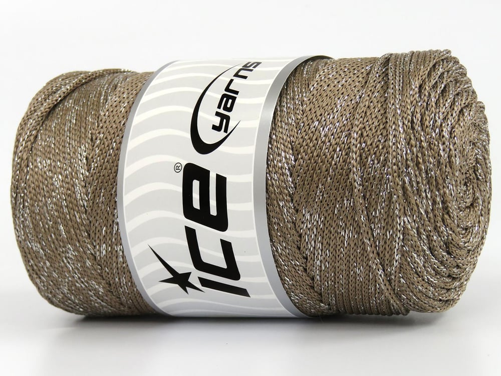 2x200gr. MACRAME BULKY GLITZ Altın, Koyu Deve Tüyü Metalik Simli Metalik Simli, Yazlık İplikler, Makrame, Tığ İşi, Düz iplikler, Kalın