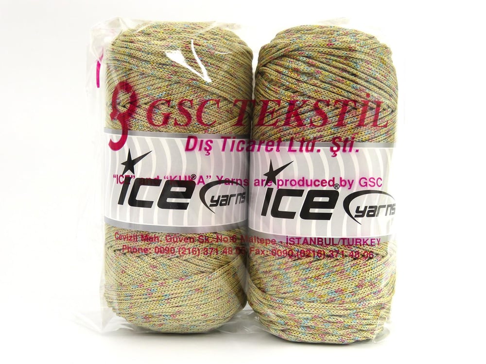2x200gr. MACRAME BULKY GLITZ MULTI Krem, Yanardöner Metalik Simli Metalik Simli, Yazlık İplikler, Makrame, Tığ İşi, Düz iplikler, Kalın