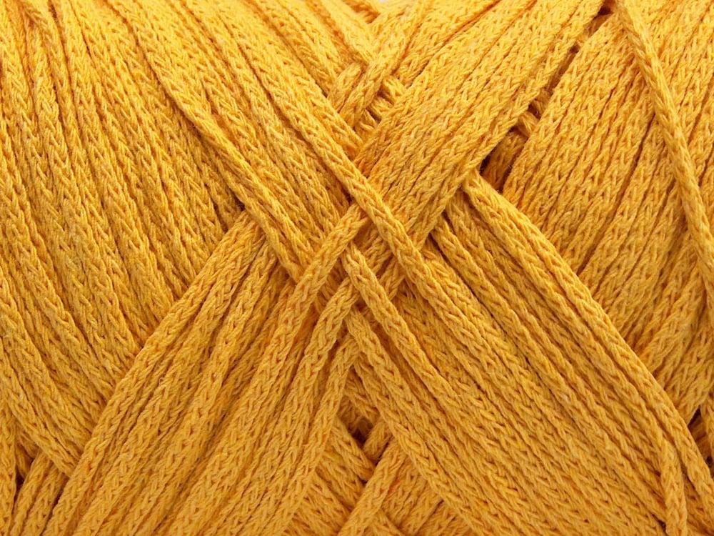 1x250gr. MACRAME COTTON BULKY Açık Sarı Pamuk Yazlık İplikler, Makrame, Pamuk, Tığ İşi, Düz iplikler