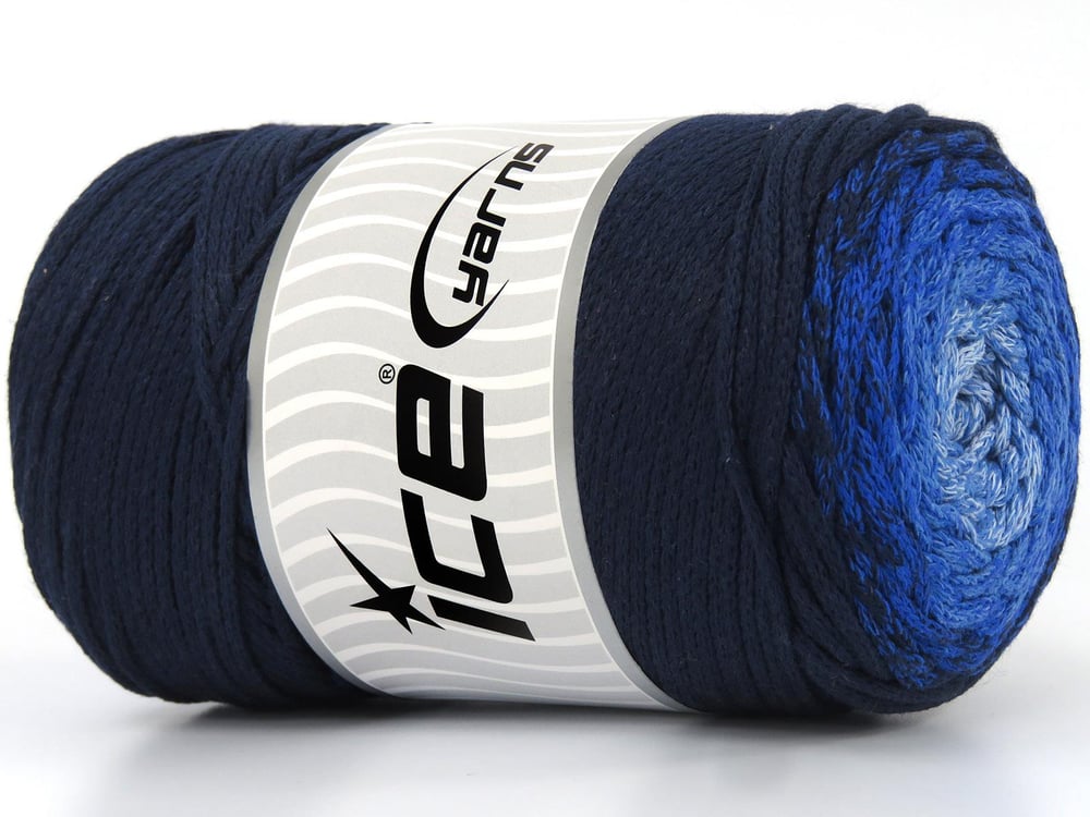 1x250gr. MACRAME COTTON MAGIC Mavi Tonları Pamuk Yazlık İplikler, Makrame, Pamuk, Tığ İşi, Worsted