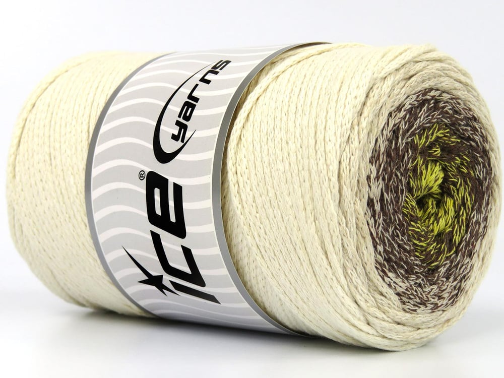 1x250gr. MACRAME COTTON MAGIC Kahverengi, Krem, Sarı Pamuk Yazlık İplikler, Makrame, Pamuk, Tığ İşi, Worsted