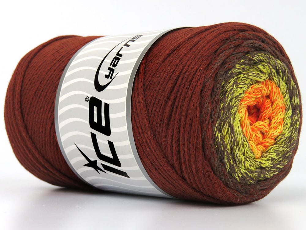1x250gr. MACRAME COTTON MAGIC Turuncu, Sarı, Deve Tüyü, Bakır Pamuk Yazlık İplikler, Makrame, Pamuk, Tığ İşi, Worsted