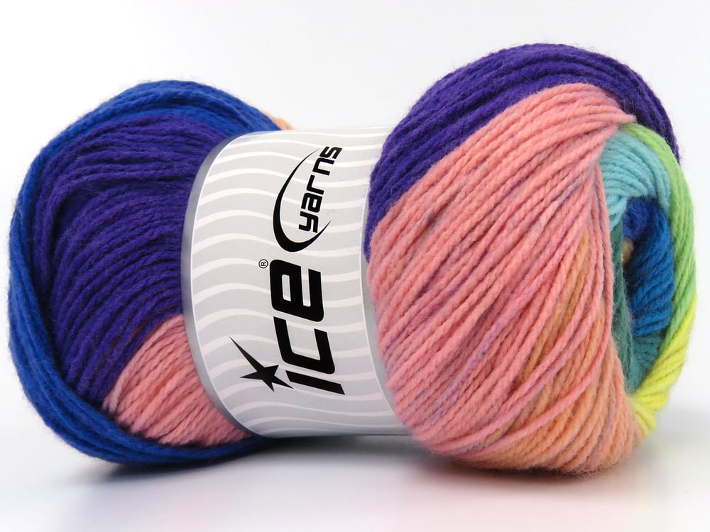 4x100gr. MAGIC LIGHT Yeşil, Mavi, Mor, Turkuaz, Sarı, Somon Akrilik Kışlık, Bebe, Batik Desenli, 100% Akrilik