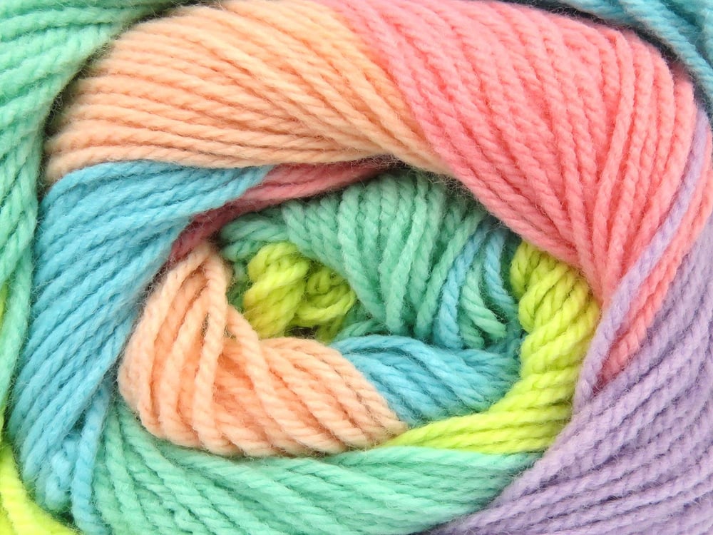 4x100gr. MAGIC LIGHT Pastel Gökkuşağı Akrilik Kışlık, Bebe, Batik Desenli, 100% Akrilik
