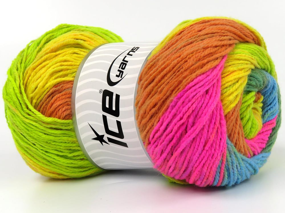 4x100gr. MAGIC LIGHT Gökkuşağı Akrilik Kışlık, Bebe, Batik Desenli, 100% Akrilik