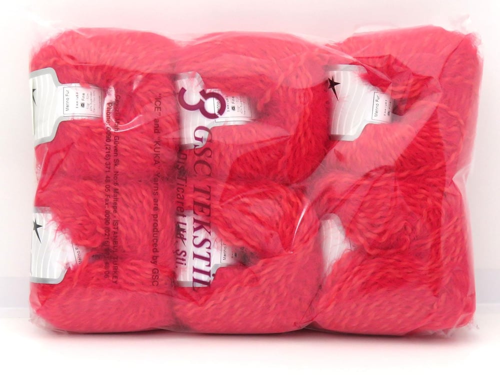 6x50gr. MERINO FUR Koyu Somon  Lüks, Merinos, Kışlık, Yün