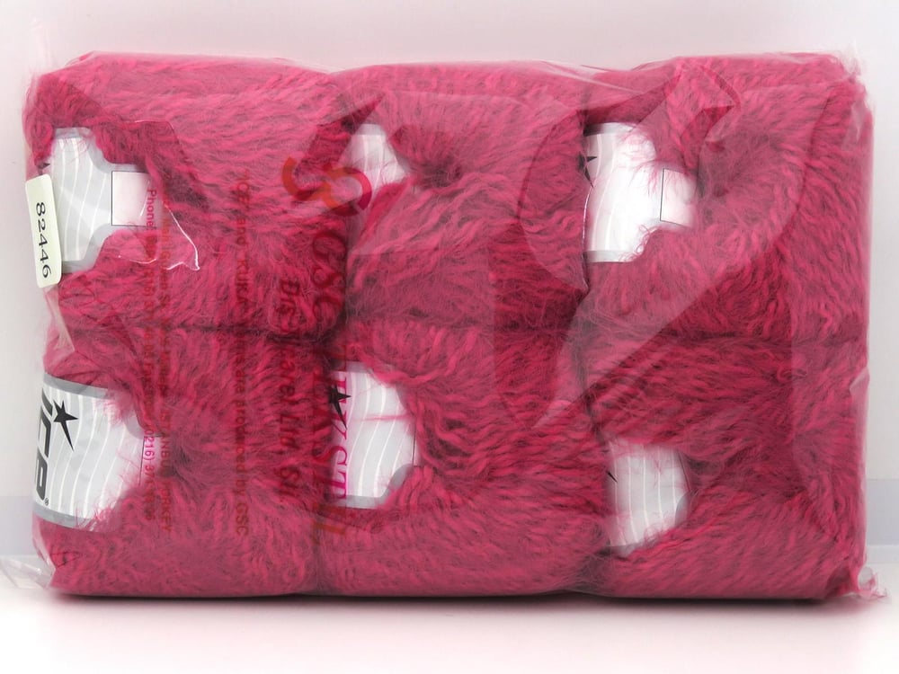 6x50gr. MERINO FUR Fuşya  Lüks, Merinos, Kışlık, Yün