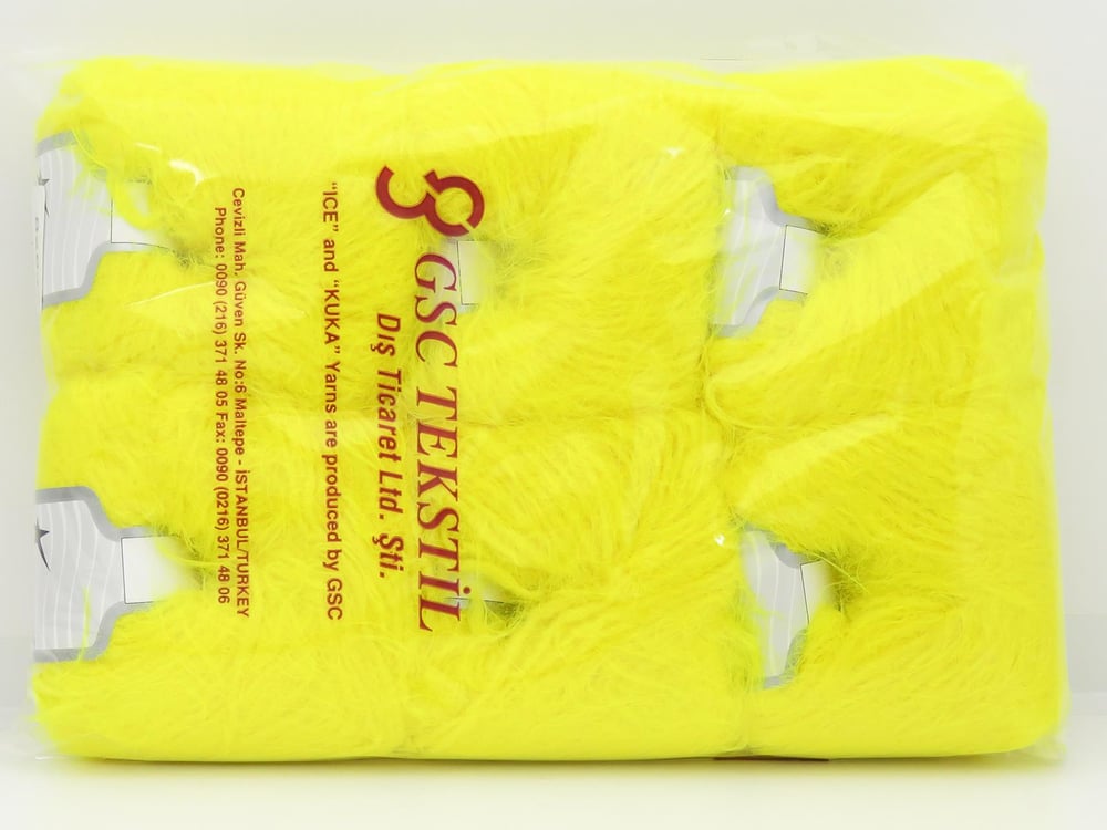 6x50gr. MERINO FUR WORSTED Neon Sarı  Lüks, Merinos, Kışlık, Yün