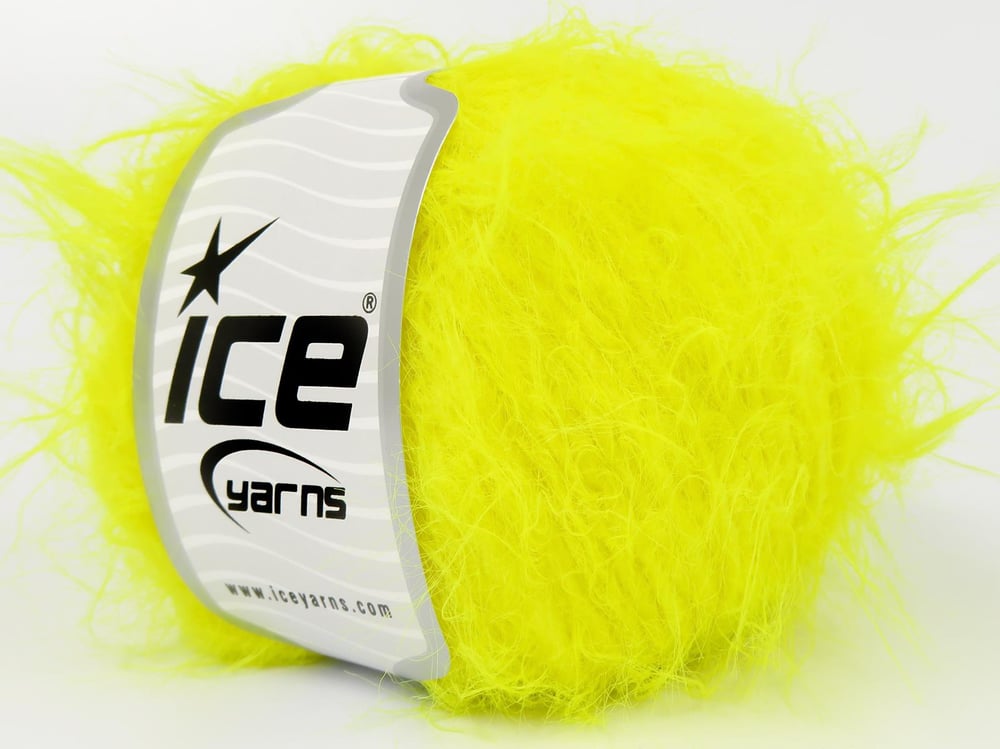 6x50gr. MERINO FUR WORSTED Neon Sarı  Lüks, Merinos, Kışlık, Yün