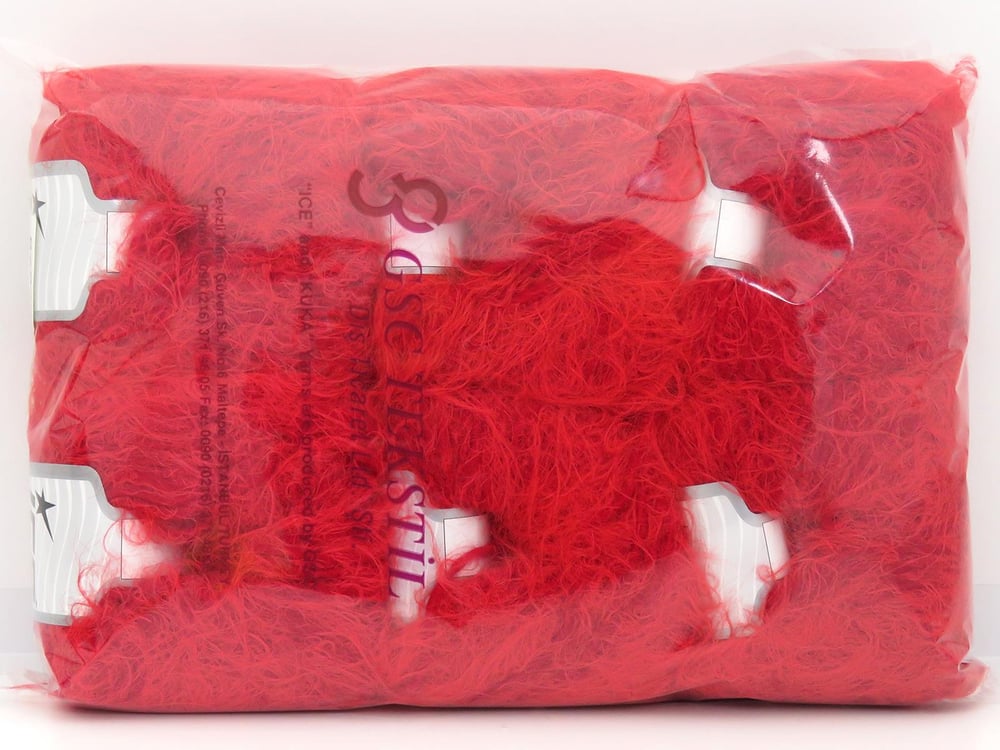 6x50gr. MERINO FUR WORSTED Kırmızı  Lüks, Merinos, Kışlık, Yün