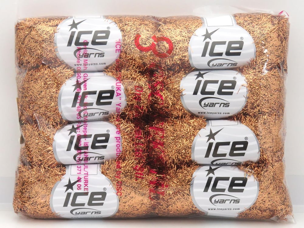 8x25gr. METALLIC GLITZ 25GR Koyu Altın Metalik Simli Metalik Simli, Kışlık, Çok İnce, Yazlık İplikler