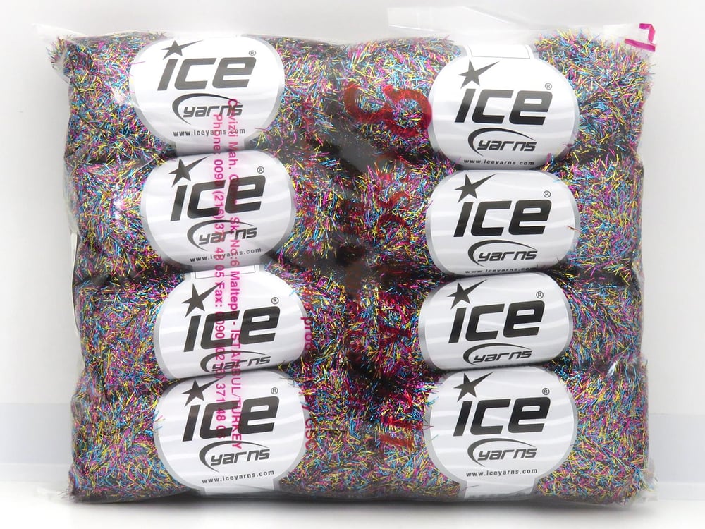 8x25gr. METALLIC GLITZ 25GR Pembe, Siyah, Turkuaz, Altın Metalik Simli Metalik Simli, Kışlık, Çok İnce, Yazlık İplikler