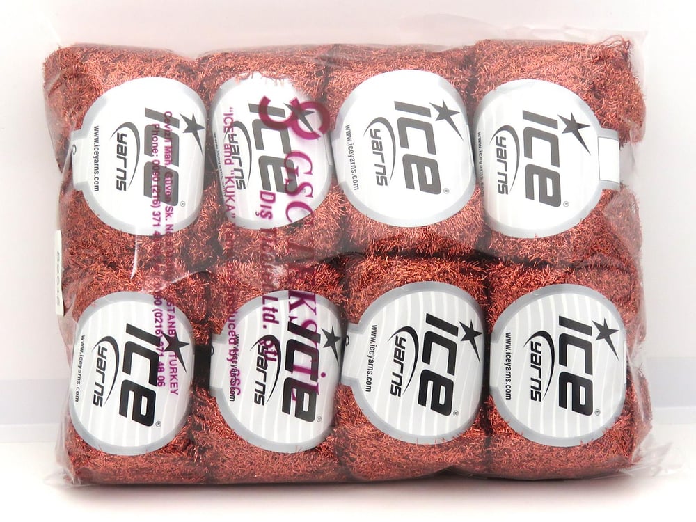 8x50gr. METALLIC GLITZ Bakır Metalik Simli Metalik Simli, Kışlık, Çok İnce, Yazlık İplikler