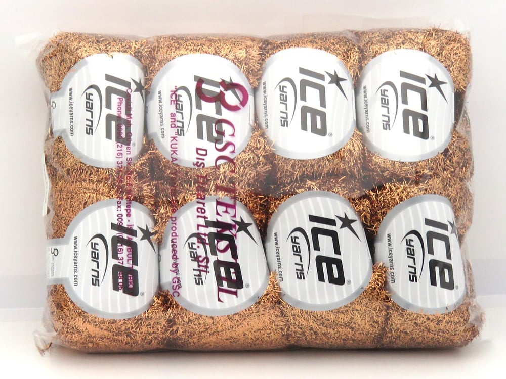 8x50gr. METALLIC GLITZ Koyu Altın Metalik Simli Metalik Simli, Kışlık, Çok İnce, Yazlık İplikler