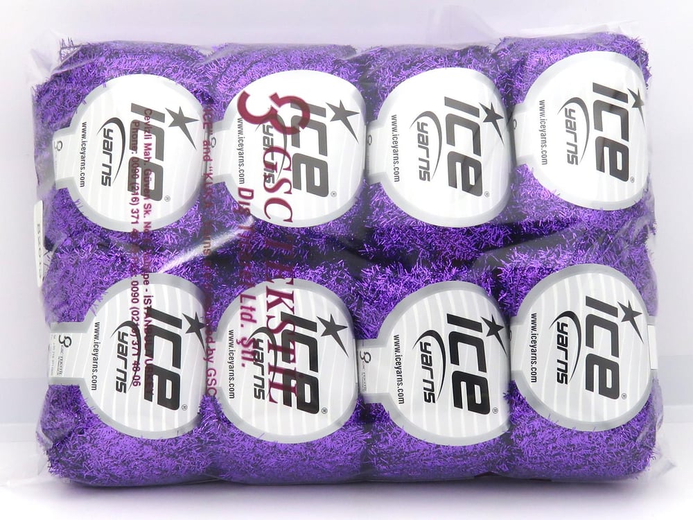 8x50gr. METALLIC GLITZ Mor Metalik Simli Metalik Simli, Kışlık, Çok İnce, Yazlık İplikler