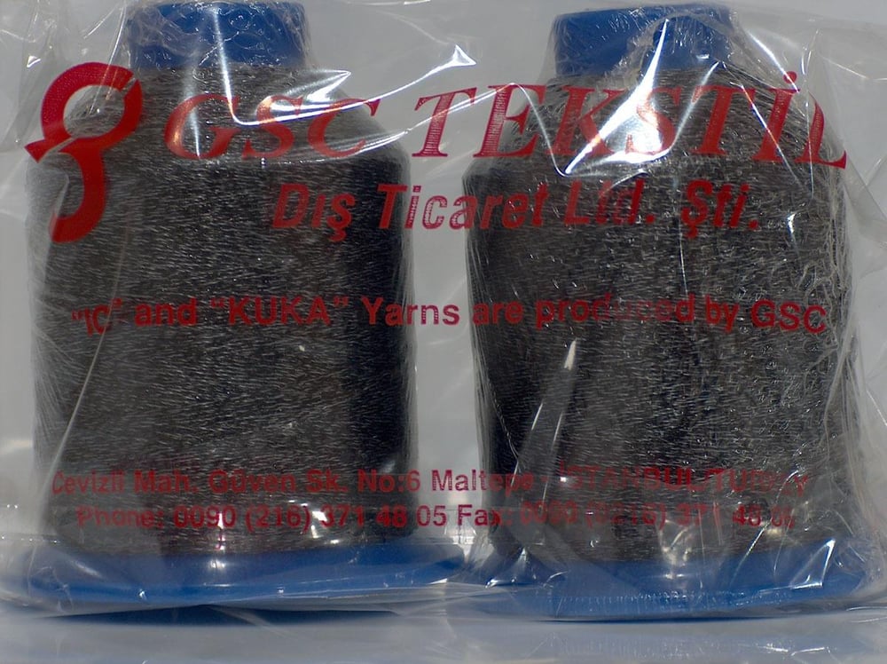 2x90gr. METALLIC THREAD CONE Siyah, Gri Simli Metalik Simli, Tığ İşi