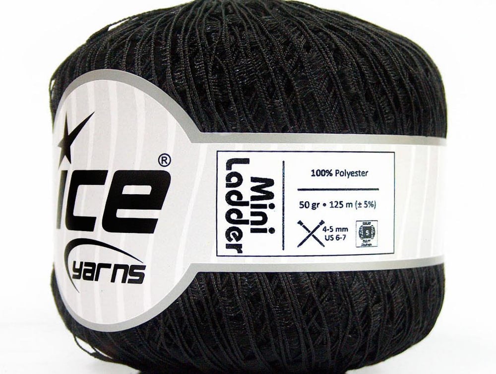 6x50gr. MINI LADDER Siyah  Merdiven, Şerit, Yazlık İplikler, Kalın