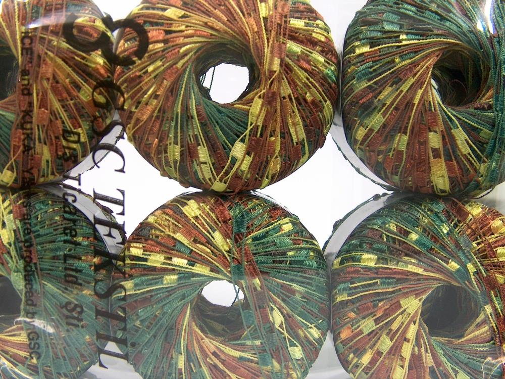 6x50gr. MINI LADDER Kahverengi Tonları, Yeşil Tonları  Merdiven, Şerit, Yazlık İplikler, Kalın