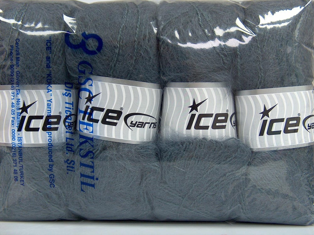 4x100gr. MOHAIR CLASSIC Açık Gri Yün, Tiftik, Akrilik Kışlık, Tiftik, Kalın