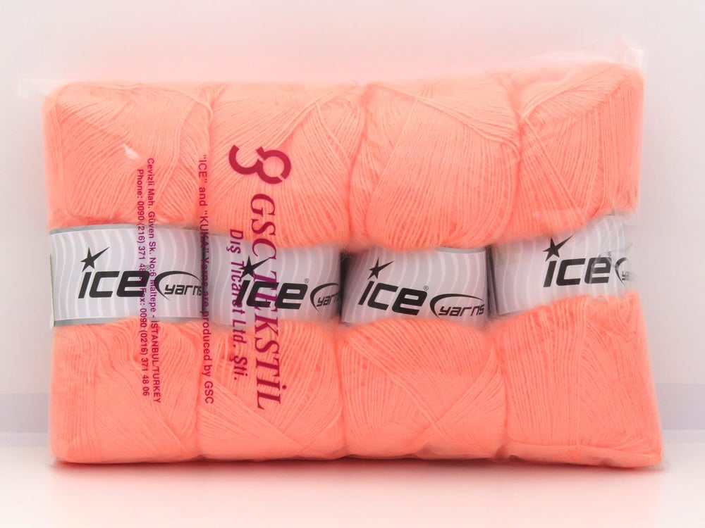 4x100gr. MOHAIR PASTEL Açık Turuncu Tiftik, Yün, Premium Akrilik Kışlık, Tiftik, Batik Desenli