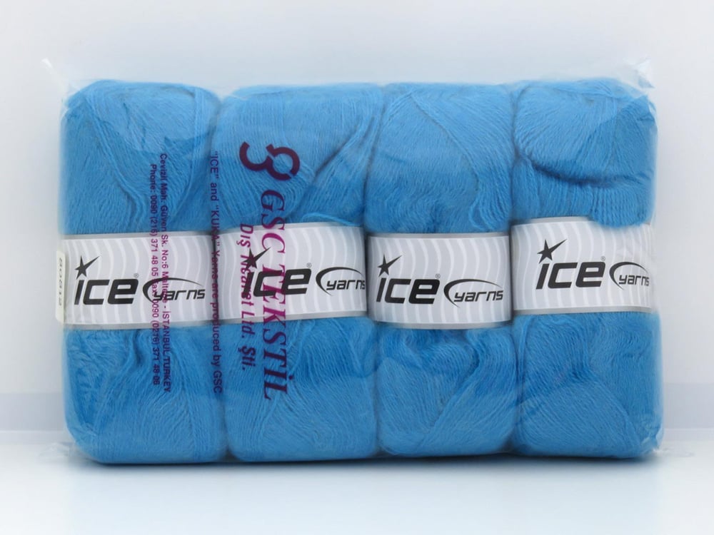 4x100gr. MOHAIR PASTEL Turkuaz Tiftik, Yün, Premium Akrilik Kışlık, Tiftik, Batik Desenli