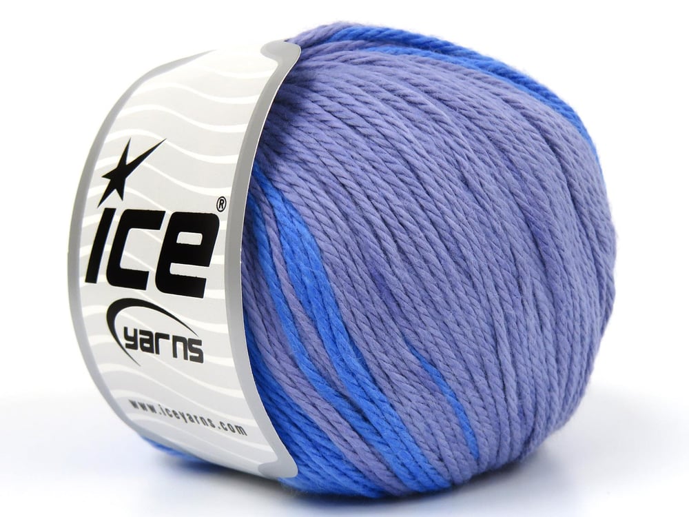 4x100gr. MONA LISA Mavi Tonları, Açık Lila Pamuk Bebe, Yazlık İplikler, Pamuk, %100 Pamuk