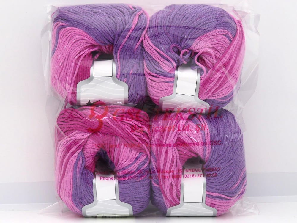 4x100gr. MONA LISA Leylak, Pembe tonları Pamuk Bebe, Yazlık İplikler, Pamuk, %100 Pamuk