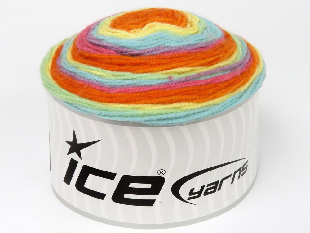 2x150gr. MUFFINS Pembe, Turuncu, Sarı, Cam Göbeği Akrilik Kışlık, Düz iplikler, Batik Desenli, 100% Akrilik , Akrilik