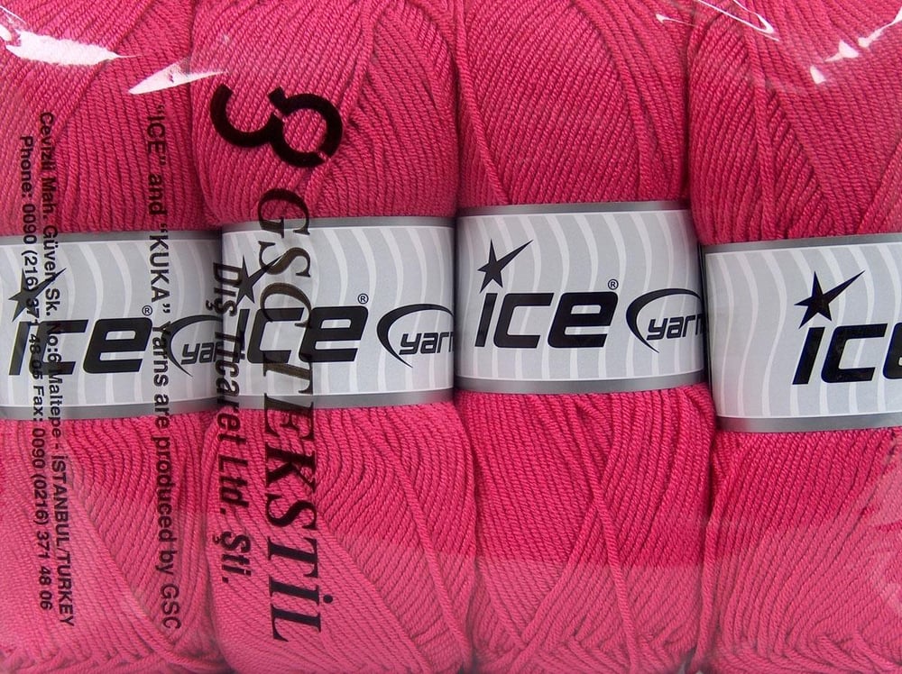 4x100gr. MY BABY Fuşya  Kışlık, Düz iplikler, Worsted, 100% Akrilik , Anti-Pilling