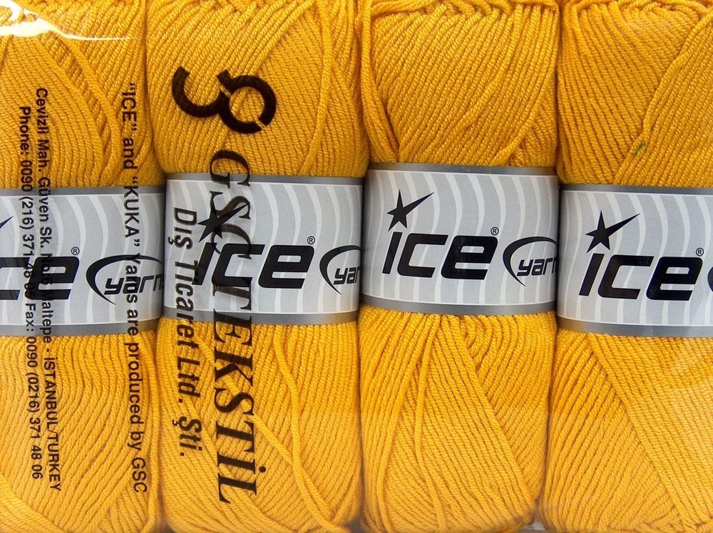 4x100gr. MY BABY Altın  Kışlık, Düz iplikler, Worsted, 100% Akrilik , Anti-Pilling