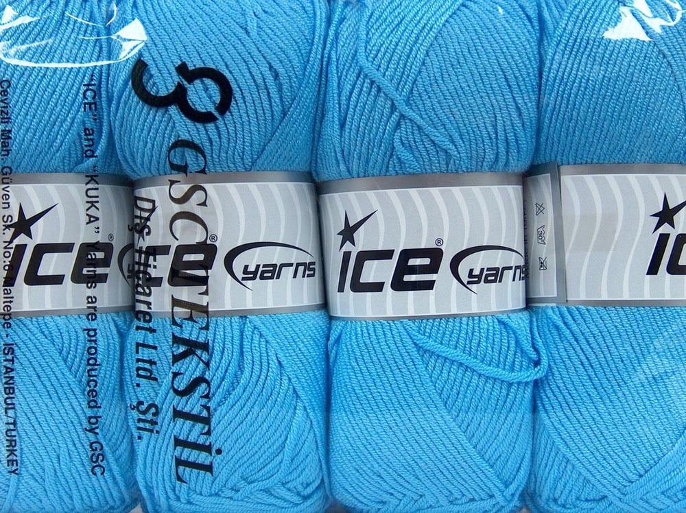 4x100gr. MY BABY Açık Mavi  Kışlık, Düz iplikler, Worsted, 100% Akrilik , Anti-Pilling