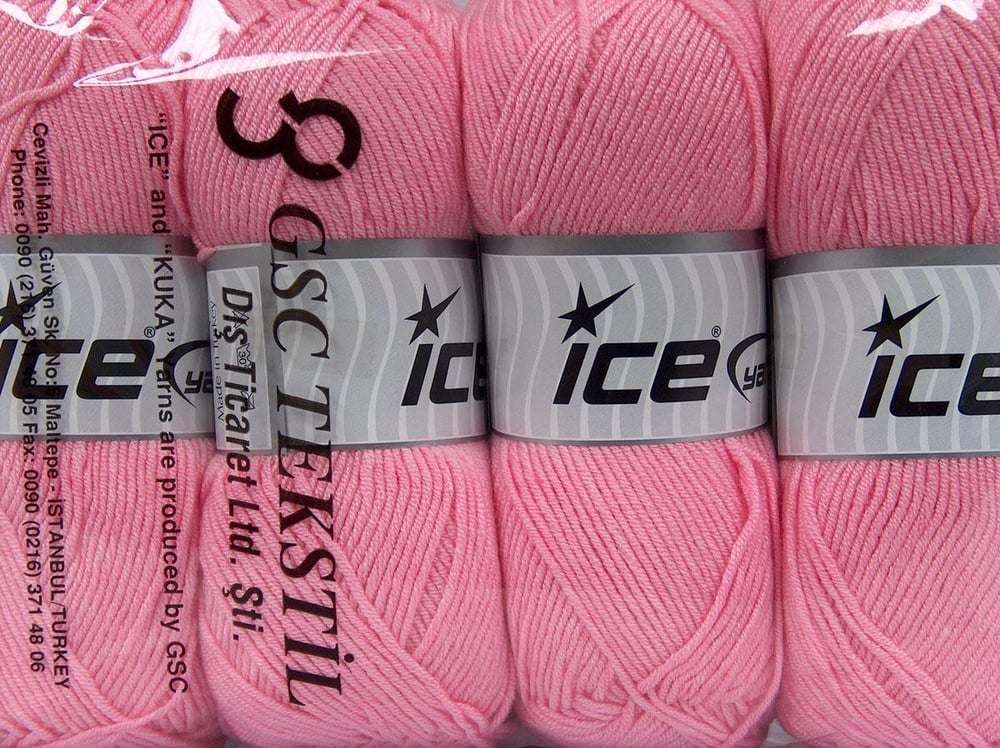 4x100gr. MY BABY Pembe  Kışlık, Düz iplikler, Worsted, 100% Akrilik , Anti-Pilling