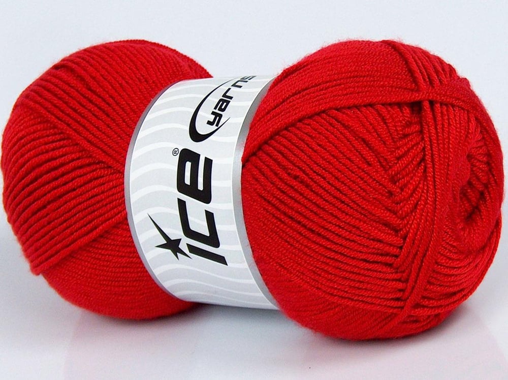 4x100gr. MY BABY Kırmızı  Kışlık, Düz iplikler, Worsted, 100% Akrilik , Anti-Pilling