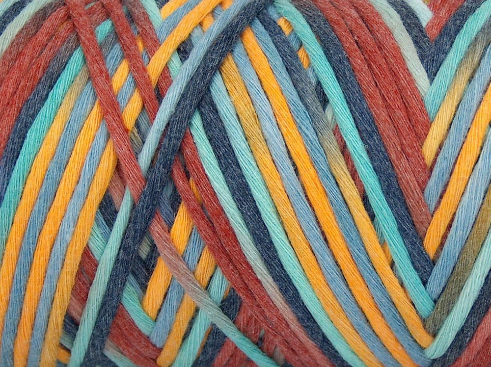 1x250gr. NATURAL COTTON COLOR 3MM Altın, Bakır, Mavi Tonları, Nane Yeşil Pamuk Yazlık İplikler, Pamuk, Batik Desenli, Kalın