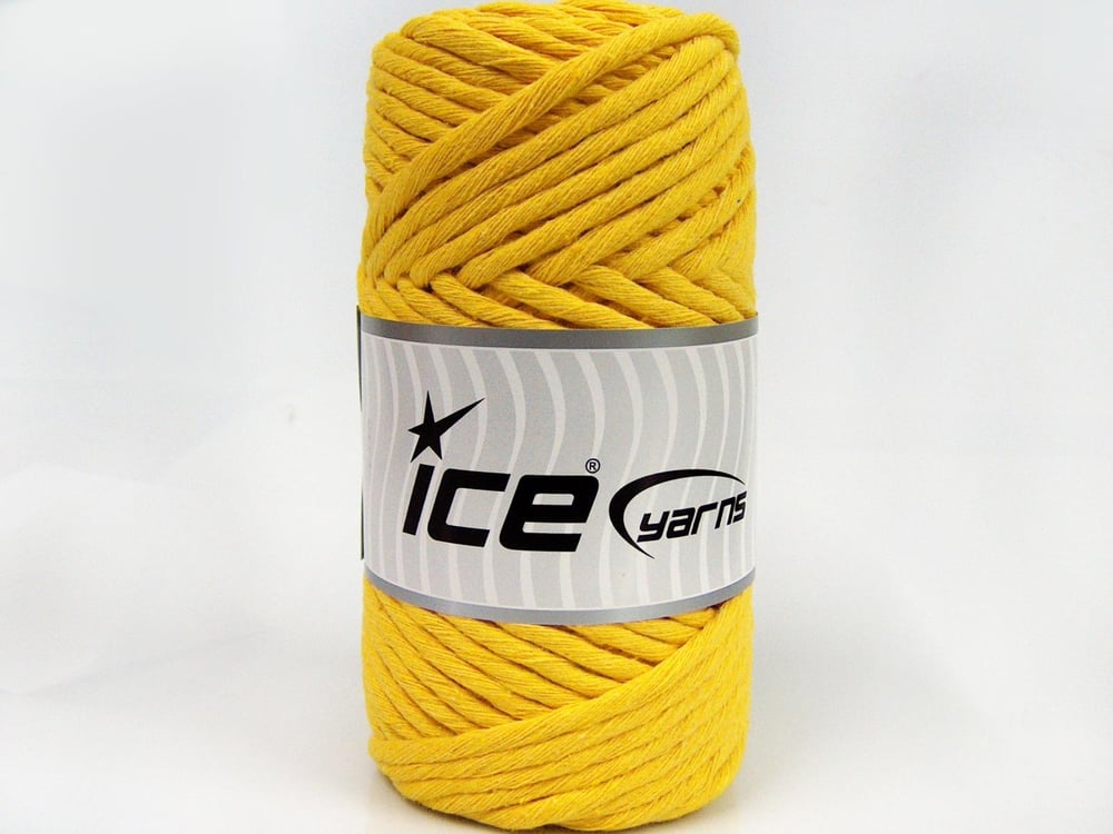 1x250gr. NATURAL COTTON JUMBO Sarı Pamuk Yazlık İplikler, Pamuk, Çok Kalın, %100 Pamuk