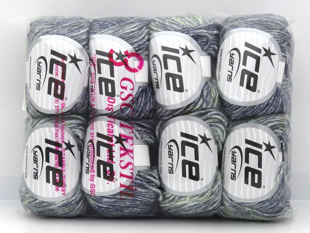 8x50gr. NAUTILUS Beyaz, Mor, Açık Yeşil Yün, Akrilik Kışlık, Yün, Batik Desenli, Akrilik