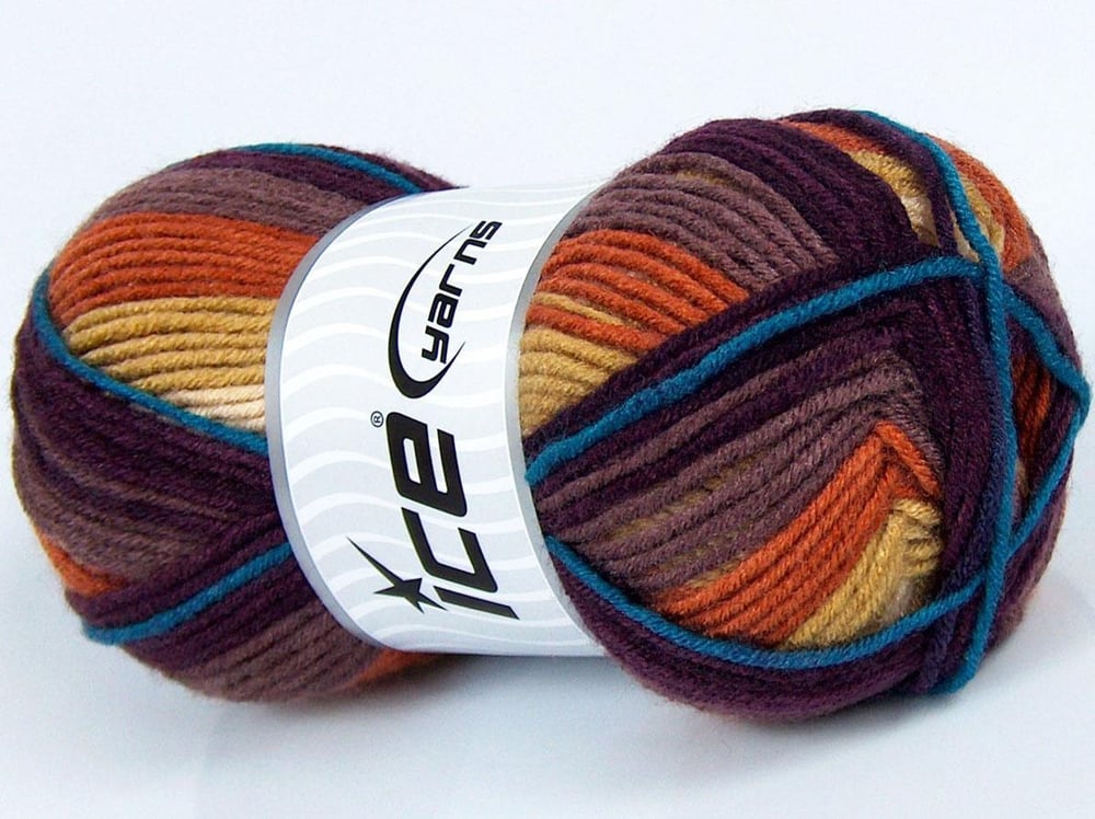 4x100gr. NICE BABY Turkuaz, Bakır, Açık Haki Premium Akrilik Kışlık, Bebe, Batik Desenli, Worsted, 100% Akrilik