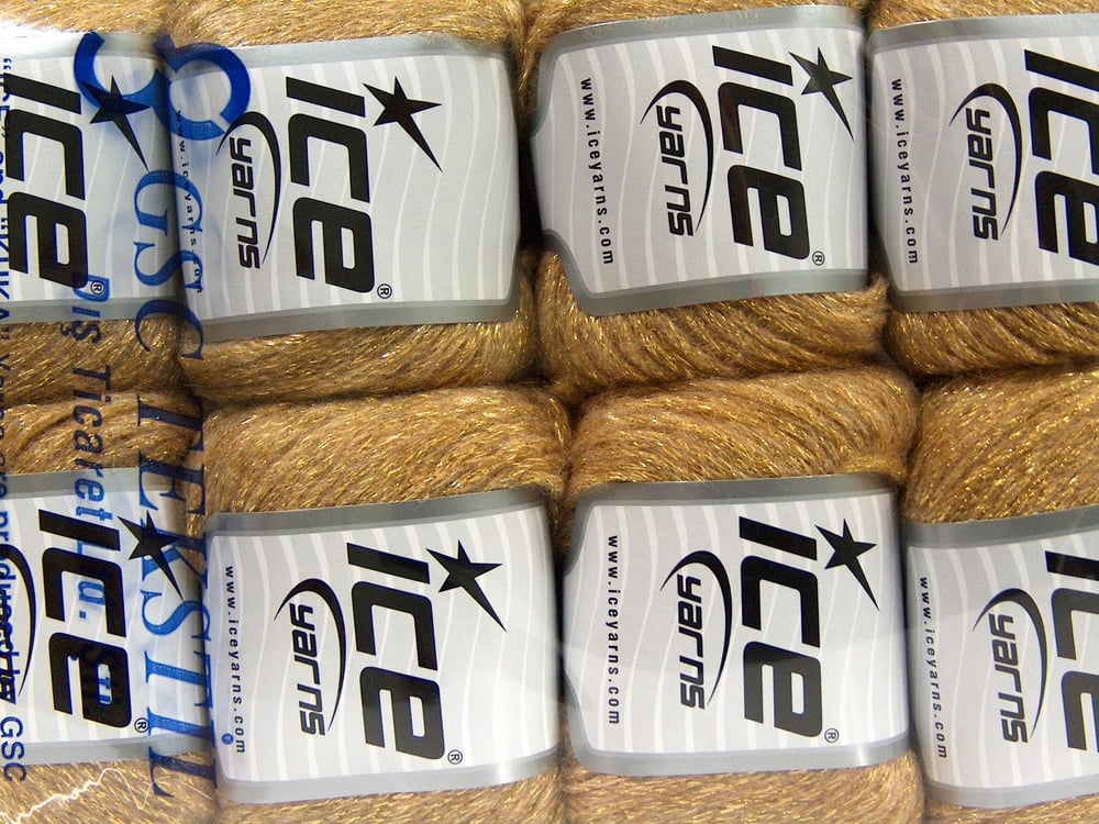 8x50gr. NIGHT STAR Altın Viskon, Yün, Akrilik, Metalik Simli Metalik Simli, Kışlık, Yün, Viskon, Zincir