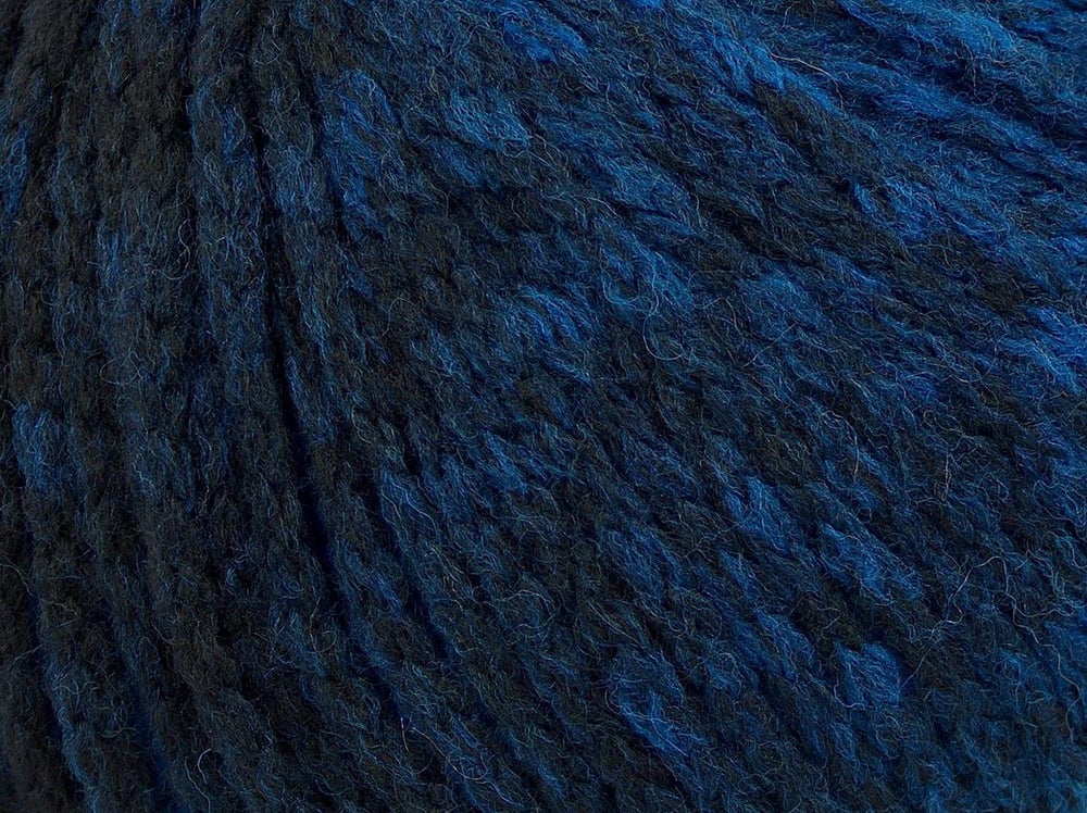 4x100gr. NORDIC Siyah, Mavi Yün, Akrilik Kışlık, Yün, Çok Kalın, Batik Desenli, Zincir