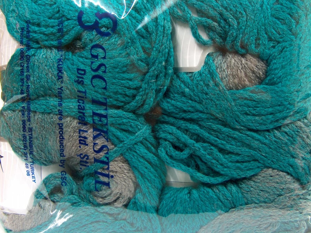 4x100gr. NORDIC Gri, Zümrüt Yeşil Yün, Akrilik Kışlık, Yün, Çok Kalın, Batik Desenli, Zincir