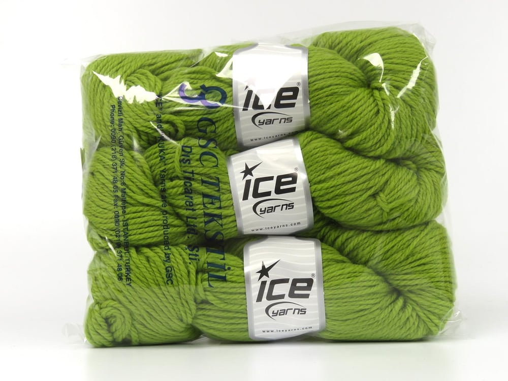 3x100gr. ORGANIC WOOL BULKY Yeşil  Lüks, Kışlık, Yün, 100% Yün, Kalın, Keçe