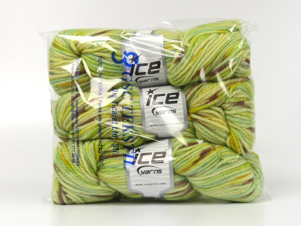 3x100gr. ORGANIC WOOL BULKY HAND PAINT Kahverengi, Krem, Altın, Yeşil Tonları  Lüks, Kışlık, Yün, 100% Yün, Kalın, El Boyama, Keçe