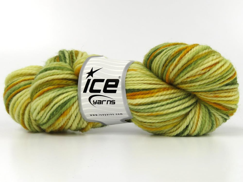 3x100gr. ORGANIC WOOL BULKY HAND PAINT Altın, Yeşil Tonları  Lüks, Kışlık, Yün, 100% Yün, Kalın, El Boyama, Keçe