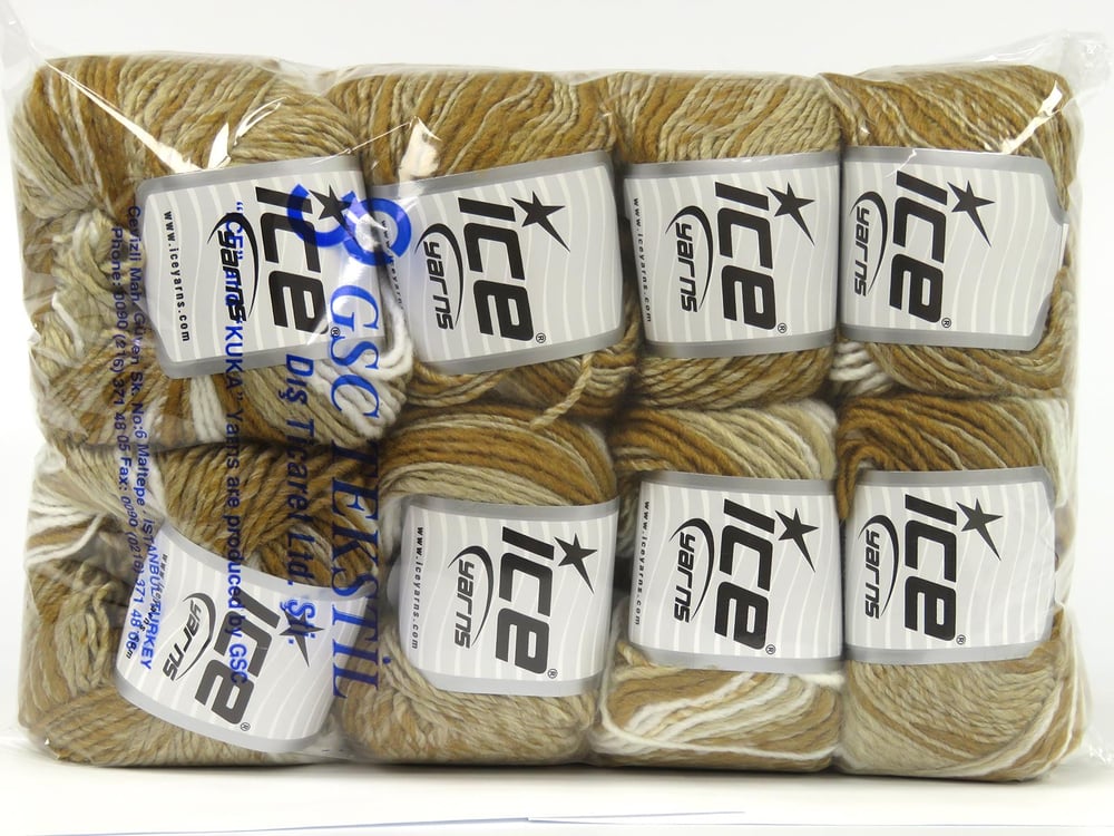 8x50gr. PASSION WOOL Beyaz Yün, Akrilik Kışlık, Yün, Düz iplikler, Batik Desenli, Akrilik
