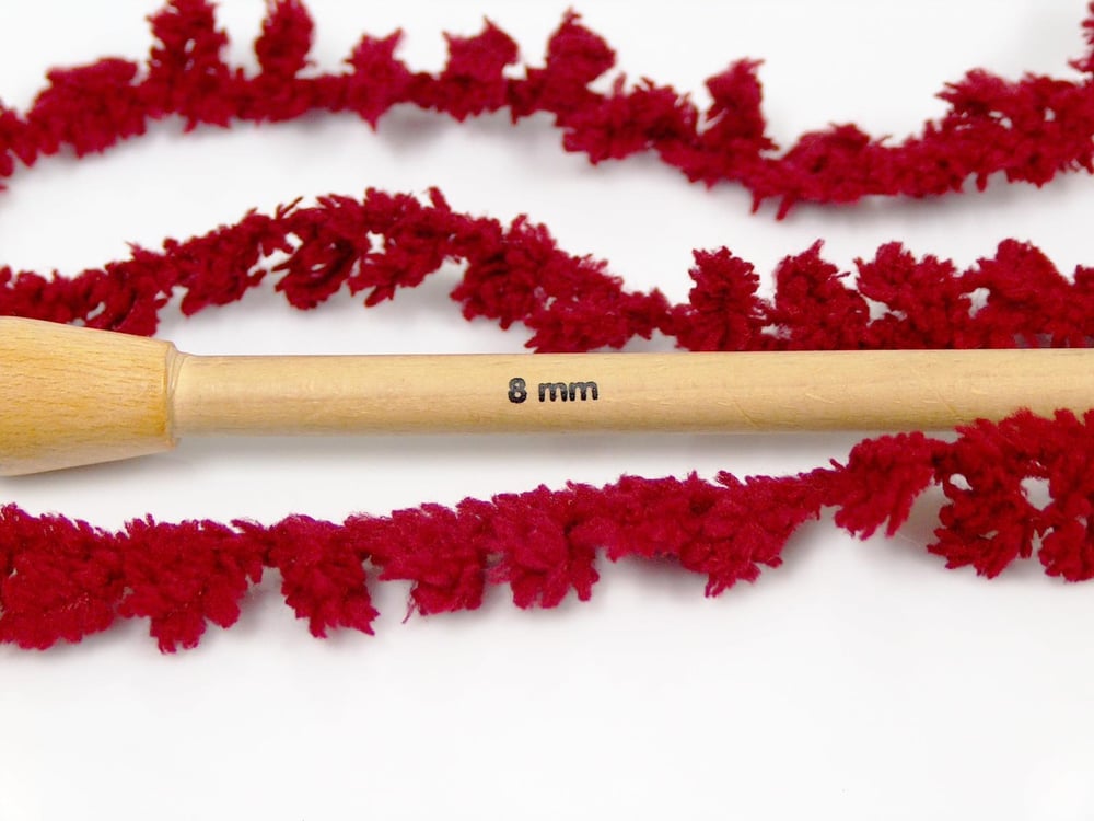 4x100gr. PUFFY POPCORN Koyu Bordo Mikro Fiber Yumoş, Sakallı, Kışlık, Ponpon, Çok Kalın