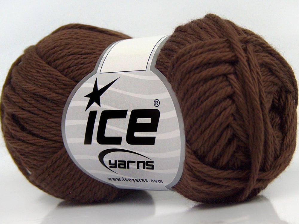 8x50gr. PURE COTTON Koyu Kahverengi Pamuk Bebe, Yazlık İplikler, Pamuk, Düz iplikler, %100 Pamuk, Worsted
