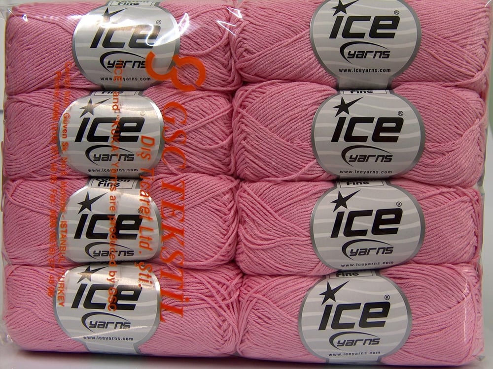 8x50gr. PURE COTTON FINE Açık Pembe Pamuk Bebe, Yazlık İplikler, Pamuk, %100 Pamuk