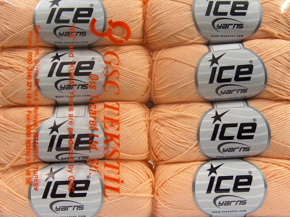 8x50gr. PURE COTTON FINE Açık Somon Pamuk Bebe, Yazlık İplikler, Pamuk, %100 Pamuk