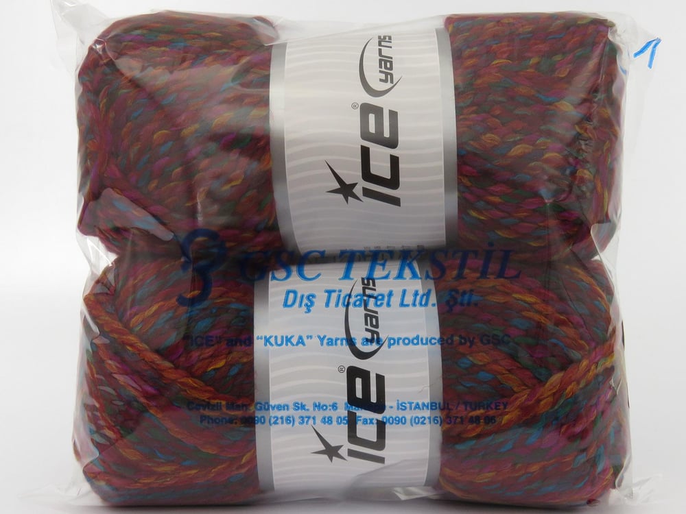 2x200gr. PUZZLE WOOL CHUNKY Yeşil, Kırmızı, Turkuaz, Altın, Fuşya Yün, Akrilik Kışlık, Yün, Çok Kalın, Batik Desenli, Akrilik